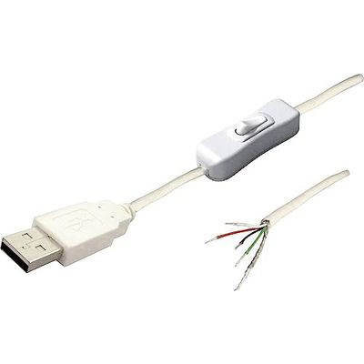 TRU COMPONENTS Cavo di collegamento USB con interruttore, dritto, TC-2509039, contenuto: 1 pezzo