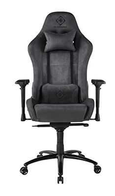 DELTACO Gaming DC440D Gaming Stoel, Suède Materiaal - Donker Grijs