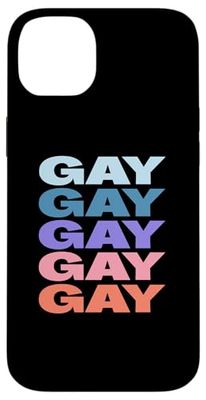 Funny Modern Repeated Text Design Gay Custodia per iPhone 14 Plus