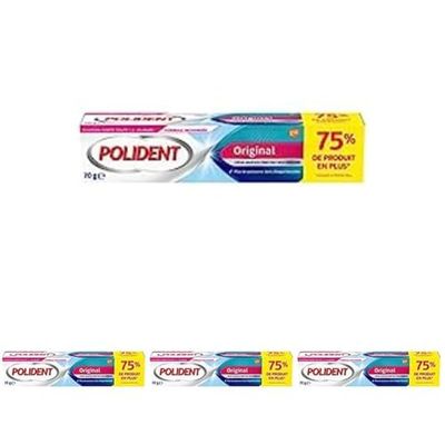 Polident Originale crema fissante extra forte per protesi parziali o complete, 77 g (Confezione da 4)