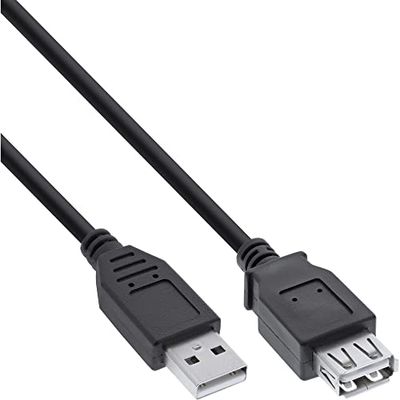 InLine 34603B USB 2.0 förlängning, kontakt/uttag, typ A, svart, 3 m