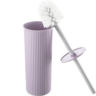 Superio Ribbed Collection – Brosse décorative en Plastique pour Cuvette de Toilette et Support, Lilas Violet (Lot de 1)