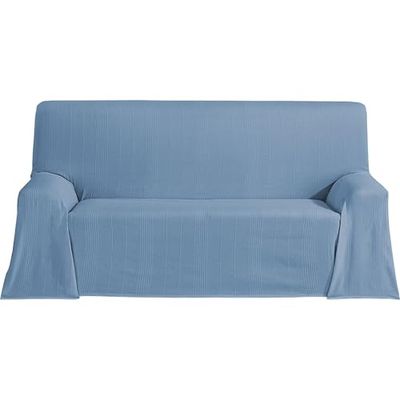 ECOMMERC3 Multifunctionele sprei, afmeting 180 x 260 cm, voor bank of bed, multifunctionele blauwe sprei, decoratief, voor bank, bed, bankovertrek, licht en elegant