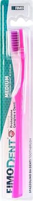 Fimodent Medium Spazzolino con Sistema Protezione Gengive e Denti - Dotato di 1509 Setole UltraX con Durezza Media Delicate su Gengive e Smalto - Colore Rosa