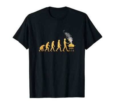 Evolution Of Man Grilling Grill Master Bbq Barbecue Party T-Shirt