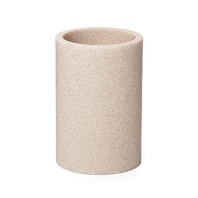 TATAY Bicchiere da bagno BORA, Poliresina, Senza BPA, Colore Beige. Misure 7,2 x 7,2 x 10,7 cm