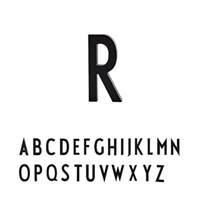 Design Letters Lettres décoratives | Lettres Maison & Chiffres Acier Inoxydable 5 & 10cm | Numéro de Porte Numéro de Maison | Panneau de Porte Noir | Vis de Montage et Ruban adhésif Vendus séparément