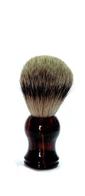 Golddachs - Brocha de afeitar (100% pelo trenzado, mango de plástico de color marrón azul)