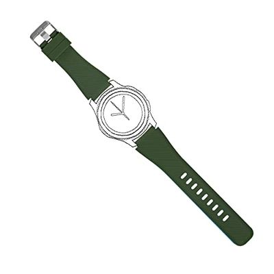 System-S Armband flexibelt av silikon 22 mm för Samsung Gear S3 Smartwatch i grönt, Grön, Eine Grösse, Klassisk