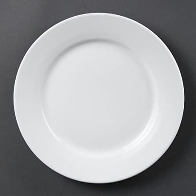 Olympia White Ware Breda kantade servicetallrikar 250 mm porslin a 12 st