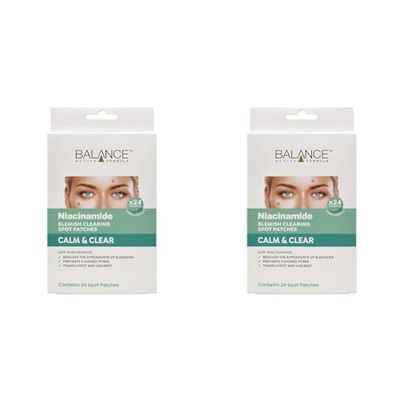 Balance Active Formula Niacinamide Spot Patches - Formulated with Niacinamide and Salicylic Acid. Reduce the Appearance of Blemishes and Redness. Target Breakouts. (Pack of 2)