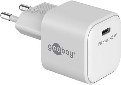 goobay 65332 USB-C PD snellader (45W) / mobiele telefoon lader/voeding voor oplaadkabel van iPhone en andere mobiele telefoons/Quick Charger Adapter/Netstekker USB-C/Charger Adapter/wit