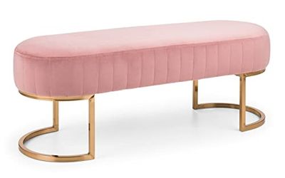 Julian Bowen Banc Harrogate, rose, Height: 42, Width: 117.5, Depth: 42.5cm