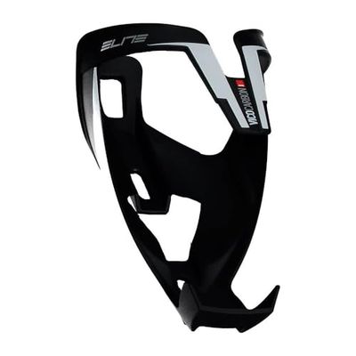 ELITE Vico Carbon Porta-Botellas, Unisex, Negro Mate/Blanco, Talla única