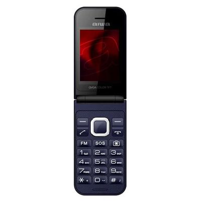 Aiwa FP-24BL: Teléfono Móvil Senior 2.4" con Doble Pantalla, Dual SIM, Conexión Bluetooth, 32MB RAM + 32 MB ROM, microSD, diseño Slim, Azul