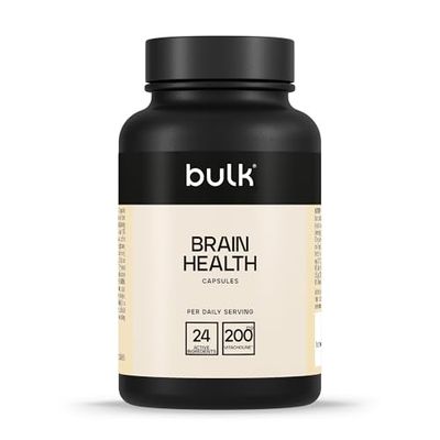 Bulk Brain Health Capsules, Ginkgo Biloba, Bacopa Monnieri, Pack of 90, 30 Servings, Packaging May Vary