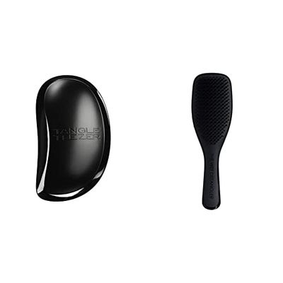 Tangle Teezer | The Salon Elite Detangling Hairbrush | Midnight Black & The Wet Detangler Hairbrush for Wet & Dry Hair | For All Hair Types | Eliminates Knots & Reduces Breakage | Liquorice Black
