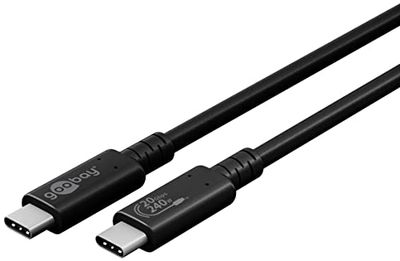 goobay 61718 USB C a USC C cable de carga rápida 240W 48V 5A / USB4 Cable Gen 2x2 / 20 Gbits transferencia de datos/cable certificado 4.0 / 2m