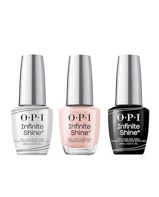 OPI Infinite Shine Long-wear Nail Polish, Gel-Like Nail Varnish with no UV lamp needed, 3-Step System for up to 11 days of vibrant colour, Base Coat & Nail Polish & Top Coat, Bubble Bath, 3x 15ml