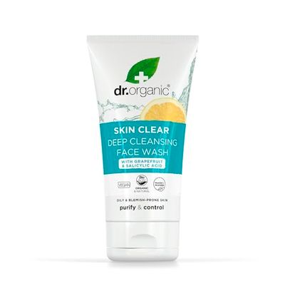 Dr. Organic Limpador facial de poros, fórmula enriquecida com óleo de árvore de chá, 125 ml