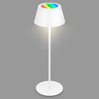 BRILONER - RGB batteribordlampa 2 i 1, touch, mobilt ljus, LED-bordlampa utomhus, IP44, LED-bordlampa sladdlös, vit