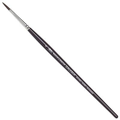 Winsor & Newton 5734004 Galeria akrylpensel, tillverkad av syntetfibrer, perfekt kontroll för tjockare färgapplikationer, kort handtag, rund borste nr 4, 2,6 mm