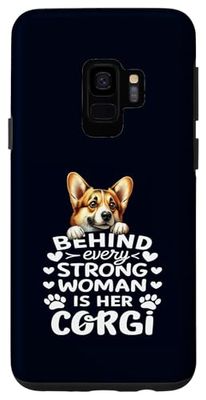 Coque pour Galaxy S9 Derrière chaque femme forte se trouve son corgi