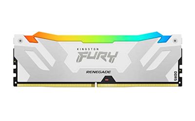 Kingston FURY Renegade White RGB XMP 16 GB 7600MT/s DDR5 CL38 DIMM Desktop Gaming Memory - KF576C38RWA-16