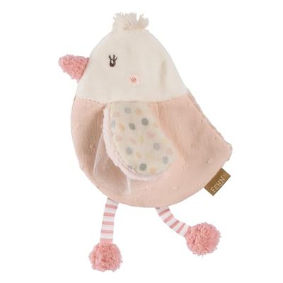 Fehn Knister-vogel, activity-ritseldier om te grijpen, luizen, spelen en geluiden te produceren, bevordert de zintuigen en motoriek van baby's, ideale metgezel voor baby's en peuters vanaf 0 + maanden
