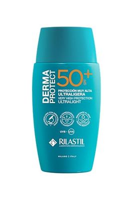 Rilastil - Dermaprotect 50+, Protector Solar, Protege la Piel de los Rayos UVB, UVA y la Luz Azul, Hidrata y Previene el Envejecimiento, Apto para Todo Tipo de Pieles - 50 ml