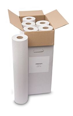 Saten Rollo Camilla, Papel Reciclado, 60 metros, 1 Capa, Acado Liso, Set de 6 unidades, Blanco
