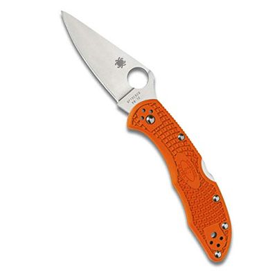 Spyderco Unisex – volwassenen klapmes lemmet lengte: 7,62 cm Delica Lockback oranje, meerkleurig, normaal, SC11FPOR-BRK