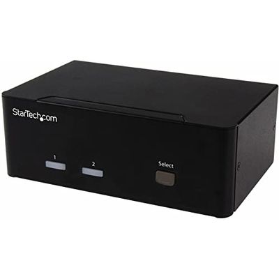 StarTech.com Switch Commutatore a 2 Porte, Kvm USB 2.0 a Doppio VGA con Hub USB a 2 Porte e 3.5 Mm Audio