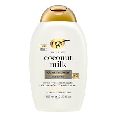 OGX Coconut Milk Nourishing Hair Conditioner, Adds Hydration, for Dry Hair, Sulfate Free Surfactants, 385ml