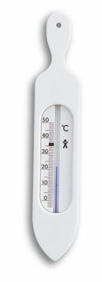 TFA Dostmann Badthermometer analoog, 14.3018.02, watertemperatuur meten, whirlpool/zwembad, natuurlijke meetvloeistof, wit