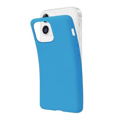 SBS Cover per iPhone 12/12 Pro Azzurro Cerulean Pantone 2191 C, Custodia Morbida e Flessibile Antigraffio, Cover Sottile e Comoda da Tenere in Tasca, Custodia Compatibile con Ricarica Wireless