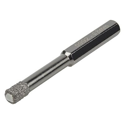wolfcraft Broca para perfuração a seco revestida de diamante, haste hexagonal, Ø 8 mm I 5992000 I Para perfurar a seco azulejos, grés fino e cerâmica
