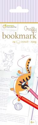 Avenue Mandarine GY100C - Un carnet de coloriage Graffy Bookmark - 24 marques-pages - À partir de 6 ans - CHATS