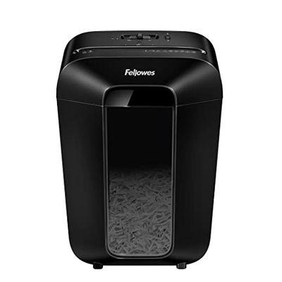 Fellowes dokumentförstörare 11 ark (P4), pappersdokumentförstörare med partikelsnitt för hemmakontor och kontor, Powershred LX70, dokumentförstörare med 18 l papperskorg och säkerhetslås, 4 x 40 mm