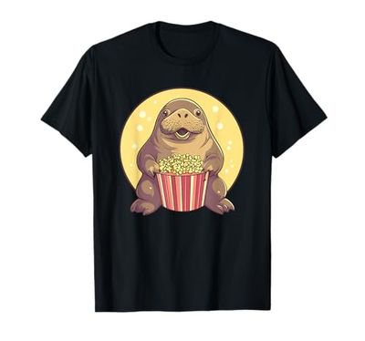 giocoso tricheco godendo Popcorn Delight Maglietta