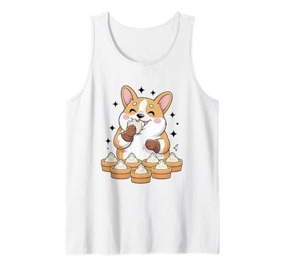Un Corgi godendo di una cucina avvolgente con bacchette gnocchi Canotta
