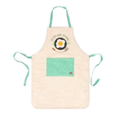 Legami - Keukenschort voor heren en dames, Super Chef, voorvak, verstelbaar, één maat, machinewasbaar, maat 56 x 76 cm, thema No Idea What I am Doing, Beige, One size