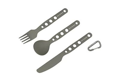 Cubertería metálica Alphaset 3pc Cutlery Set gris anodizado