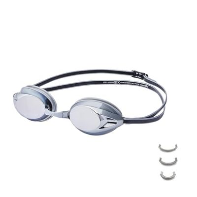 Amazon Basics Lunettes de natation pour adulte, Taille unique, Unisexe, Effet miroir, argenté