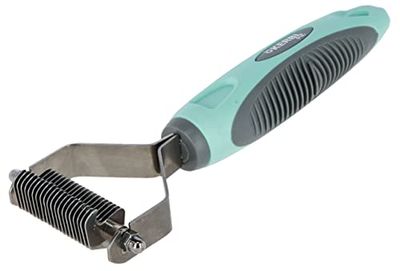 Kerbl Pet Étrille de démêlage Turquoise/Gris, 20 Lames, 18cm
