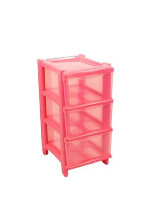 GIO'STYLE Cajonera Essential Cassie para niño, 3 cajones, Rosa, Altura 60 cm, Fabricada en Italia