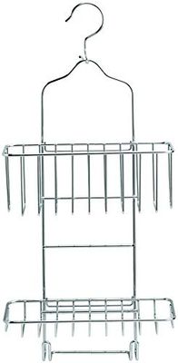 King Collection King Home M1407310 Estante de ducha con gancho de dos estantes, cromado, 10 x 43 x 24 cm