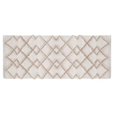 Five - Grand Tapis de Salle de Bain en Coton déco Taupe Ethnique 50 x 120 cm