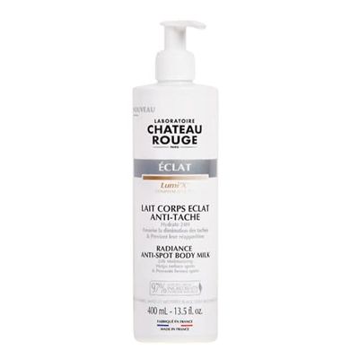 LABORATOIRE CHÂTEAU ROUGE - Lait Corps Éclat Anti-Tache - Flacon Pompe 400 ml - Complexe LUMI'X - Hydrate & Unifie le Teint - Effet Anti-Pigmentation Visible en 4 Semaines - Fabriqué en France