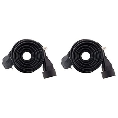 Zenitech Prolongateur 16A 2P+T HO5VV-F 3G1,5mm² Noir 10m & Prolongateur 16A 2P+T HO5VV-F 3G1,5mm² Noir 5m